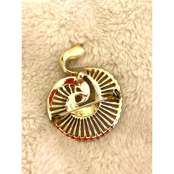 Vintage Pink Brooch Pinwheel with stones - Picture 4 of 5